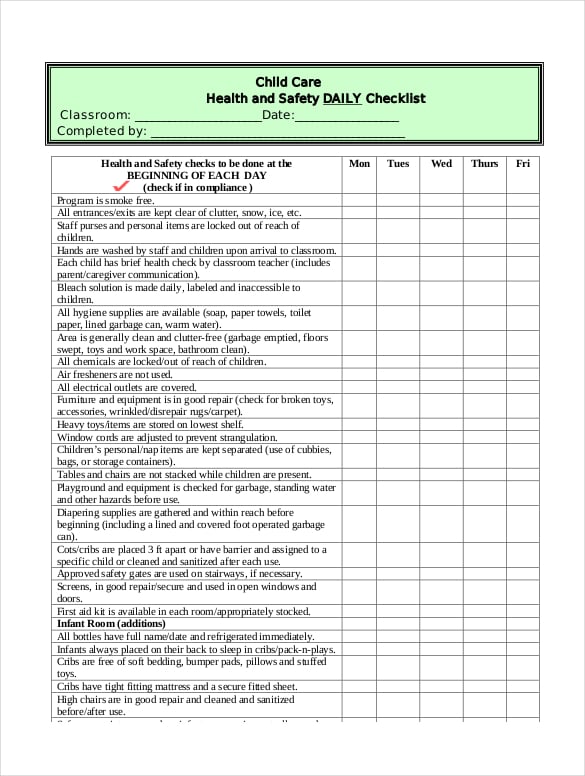 health-safety-daily-checklist-pdf-format-template-download