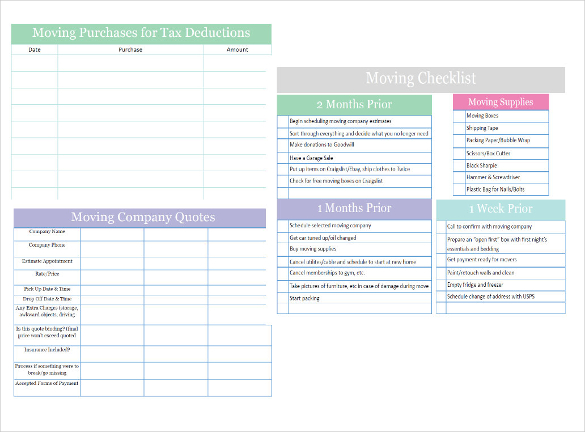 Moving Checklist Template - 20+ Word, Excel, PDF Documents Download!