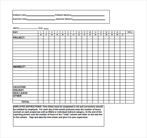 20+ Project Timesheet Templates & Samples DOC, PDF, Excel