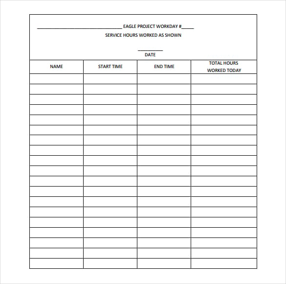 project time tracking template download in pdf