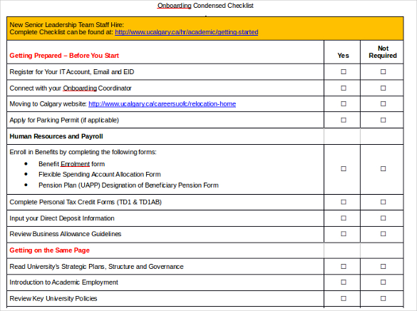 onboarding checklist doc format template download