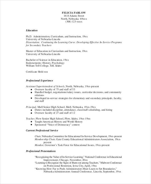 9+ Superintendent Resume Templates - PDF, DOC