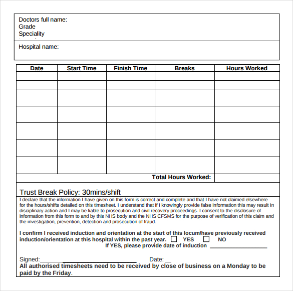 17+ Consultant Timesheet Templates & Samples DOC, PDF Free