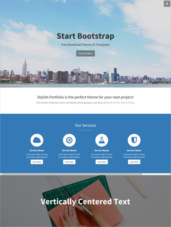 single page bootstrap project website template