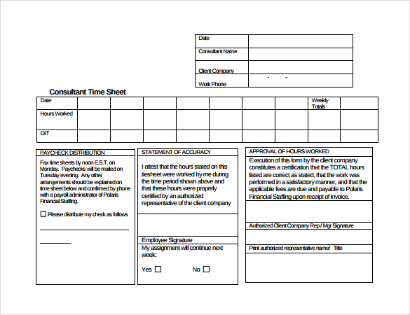 17+ Consultant Timesheet Templates & Samples - DOC, PDF