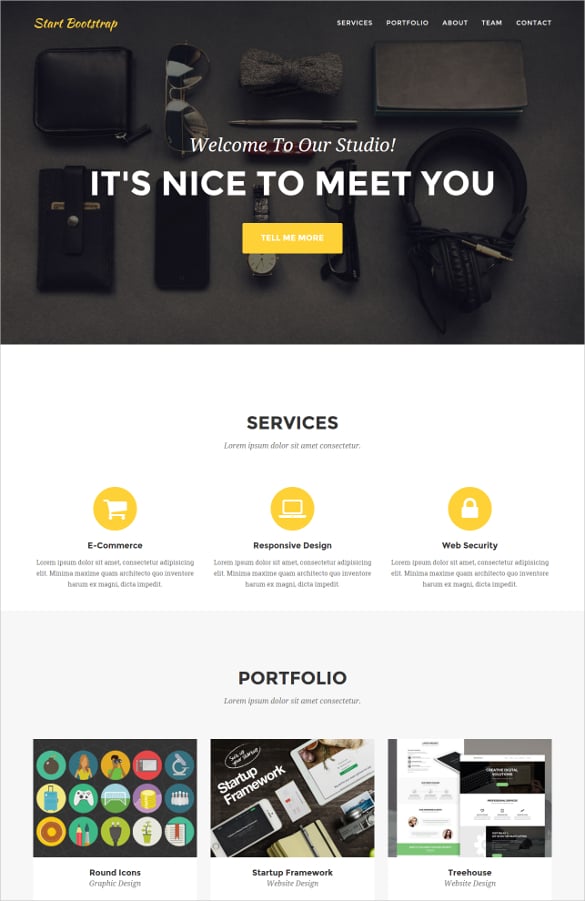 one page agency website template
