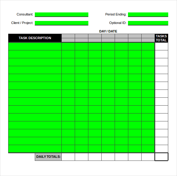 Consultant Timesheet Template Excel