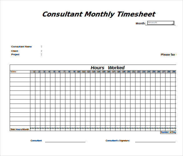 17  Consultant Timesheet Templates Samples DOC PDF