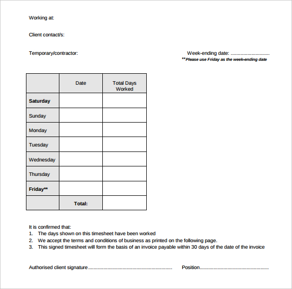 8+Timesheet Invoice Templates & Samples - DOC, PDF | Free & Premium