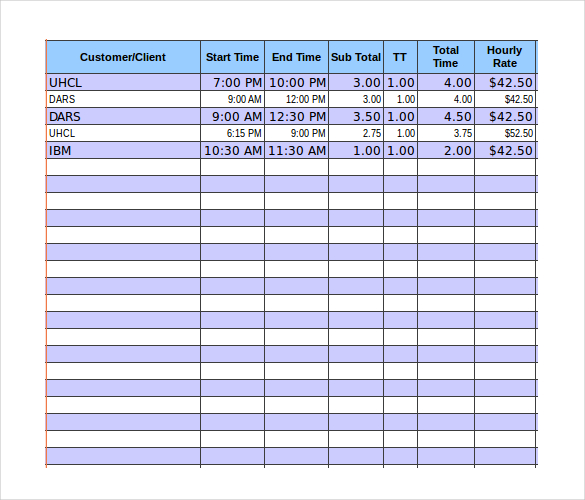 8+Timesheet Invoice Templates & Samples - DOC, PDF