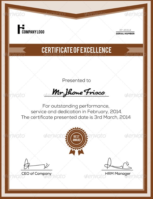 corporate certificate template