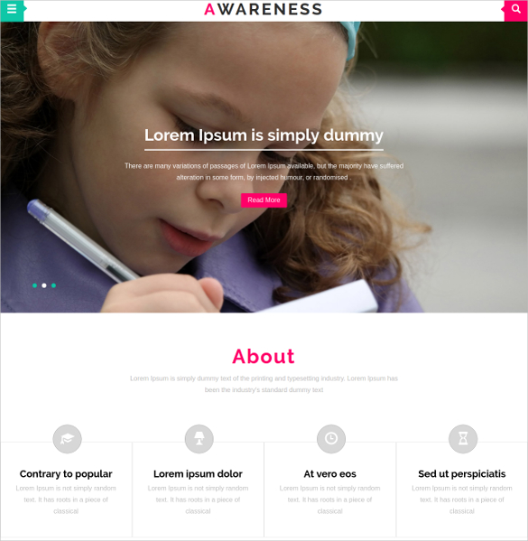Awareness Schol Bootstrap Website Template