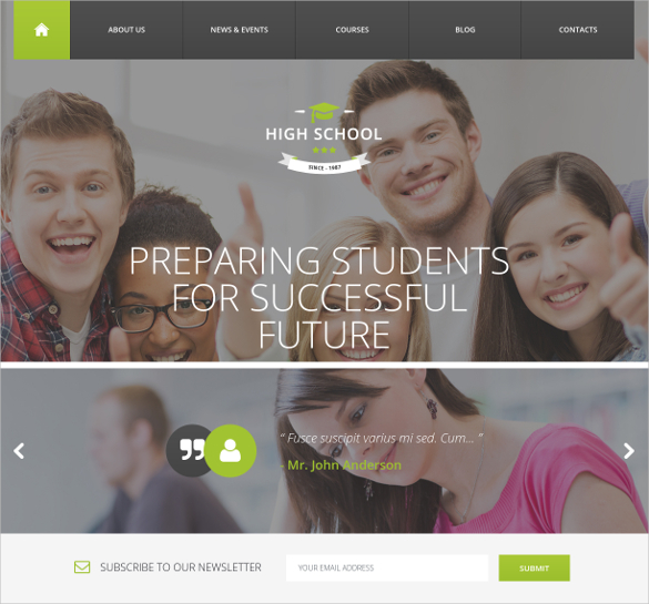 High School WordPress Website Theme $39