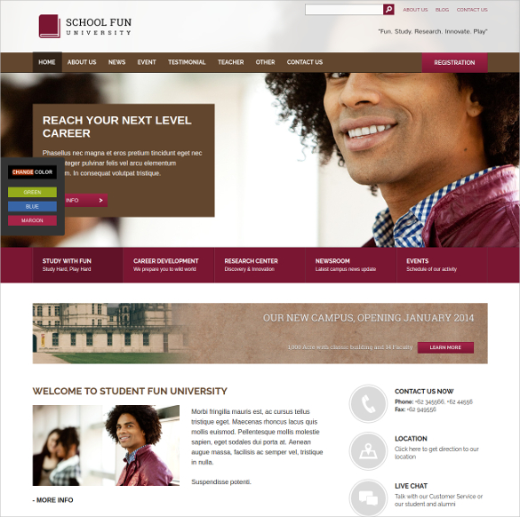 WordPress website Theme For School & Educational Institutions