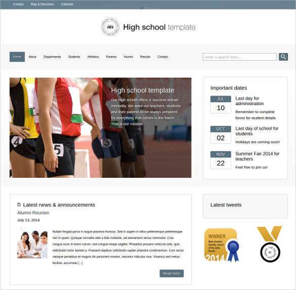 High School WordPress Website Theme $75