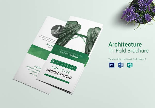 architecture interior designer tri fold brochure