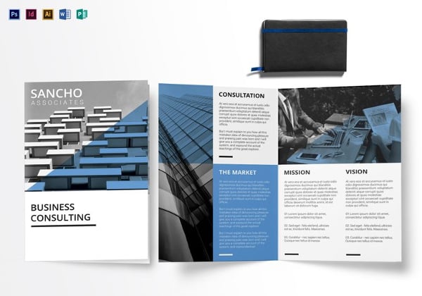 business consulting bi fold brochure template