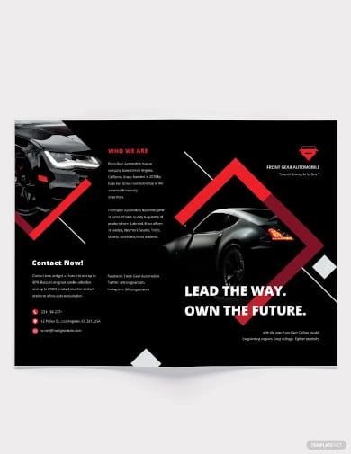 car advertisement bi fold brochure template