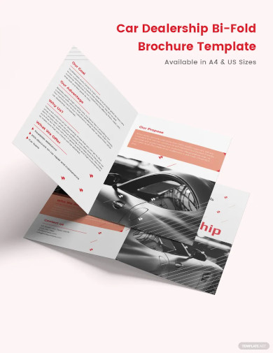 car dealership bi fold brochure template