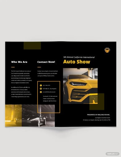 car show bi fold brochure template