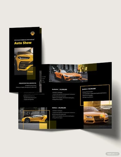 car show tri fold brochure template