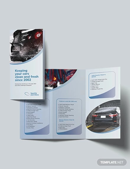 car wash tri fold brochure template