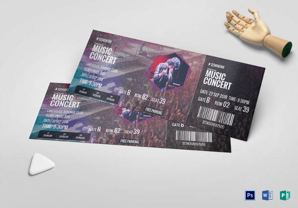 editable music concert ticket