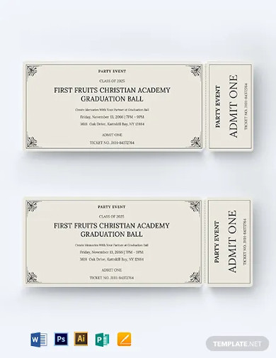 event party ticket template