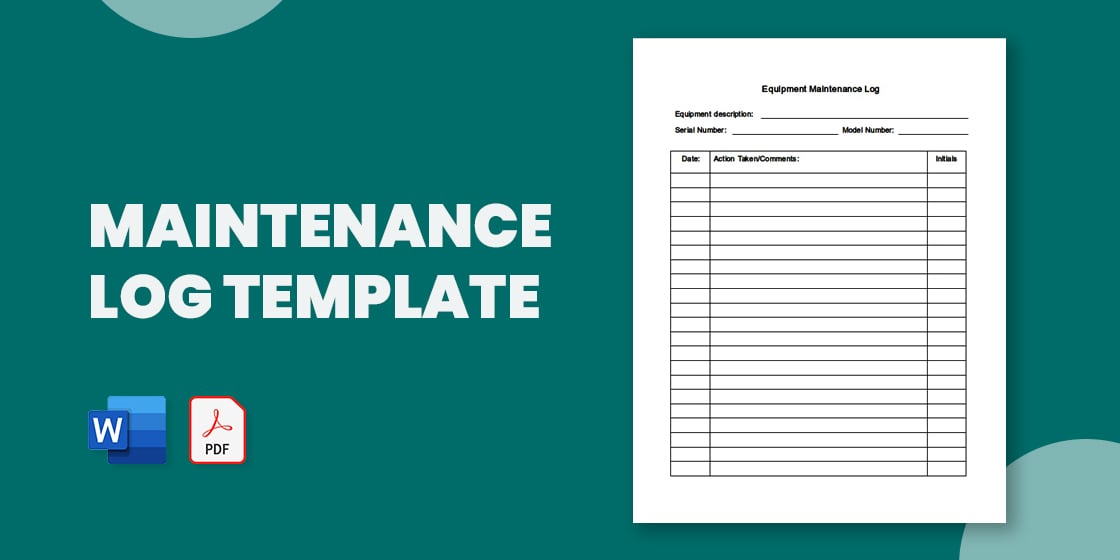 maintenance log template – free word excel pdf documents