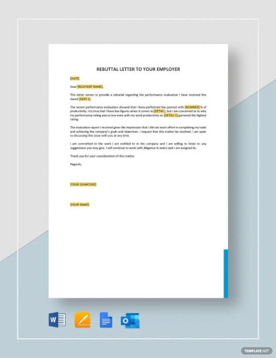 Rebuttal Letter Template 9 Word Pdf Documents Download 