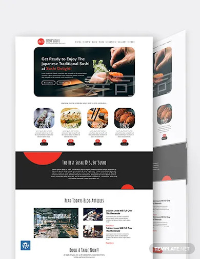 sushi restaurant wordpress theme template