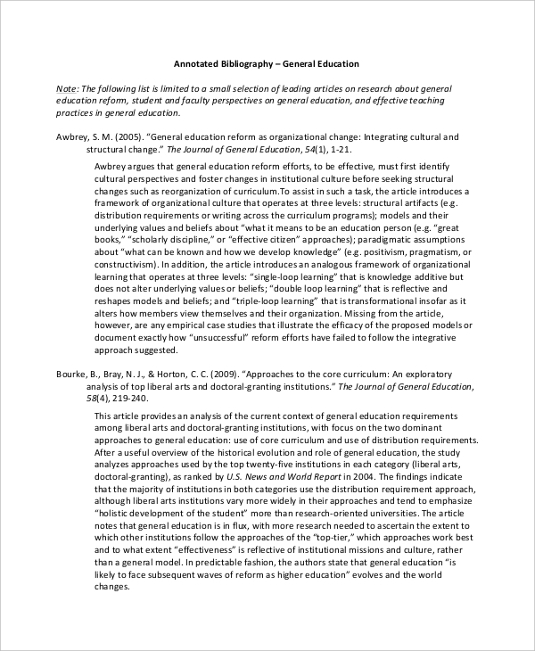 annotated bibliography template