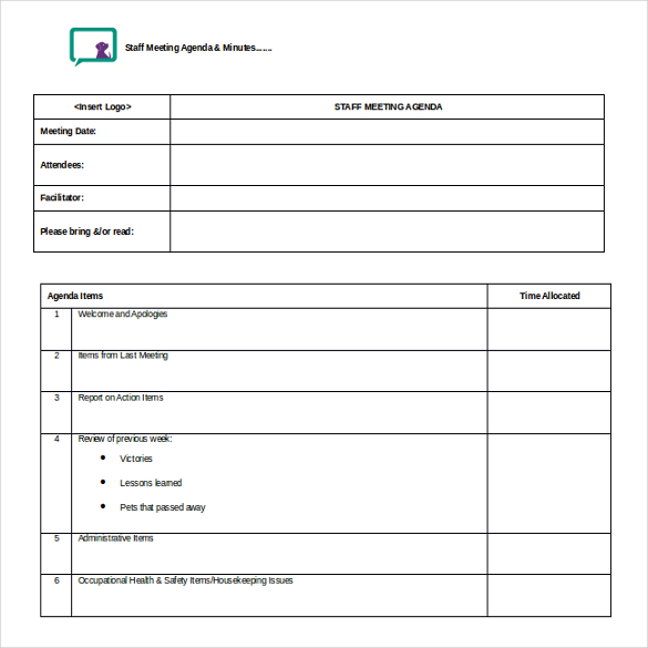 word templates meeting notes printable