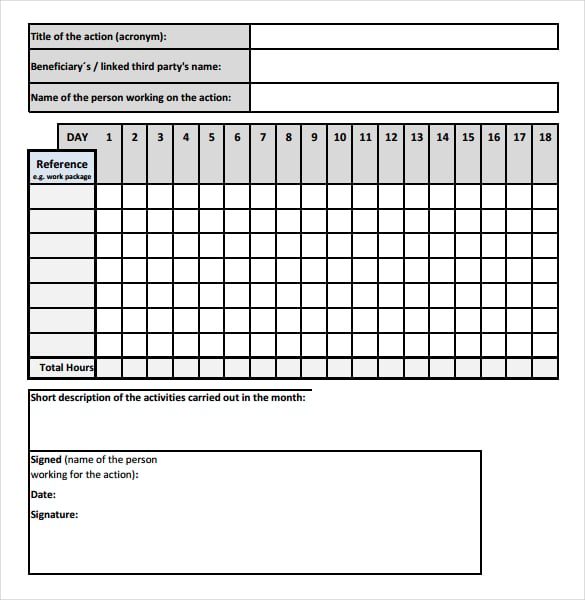 temporary legal and lawyer timesheet template in pdf