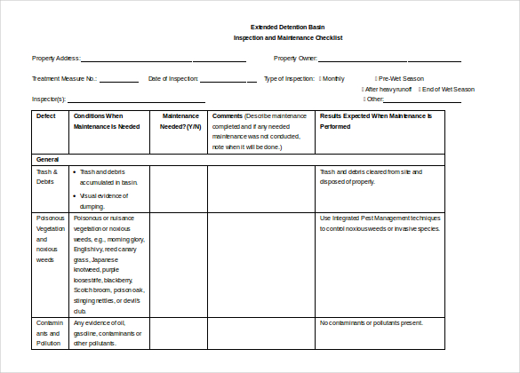 32+ Maintenance Checklist Templates - Word, PDF, Google Docs