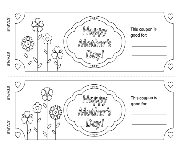 mothers day coupon book pdf template