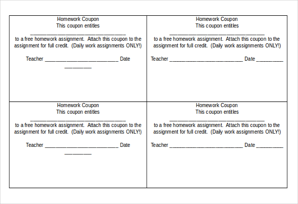 homework coupon template download in word document