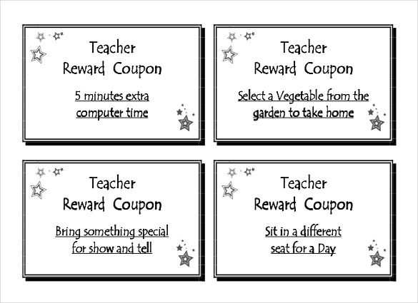 teacher reward coupon template download in pdf format