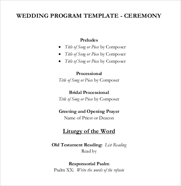 wedding reception assignment word