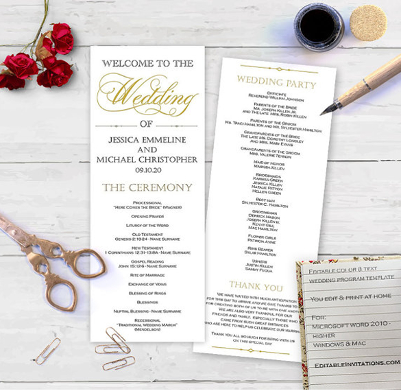 Wedding Program Templates – 15+ Free Word, PDF, PSD Documents Download