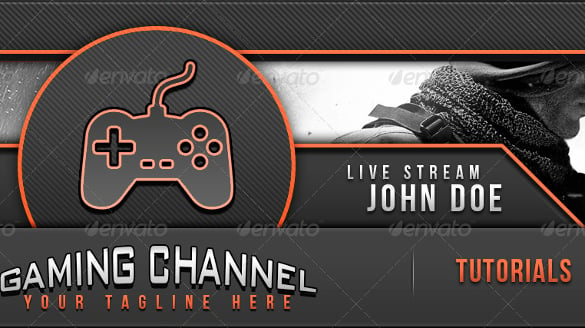 gaming channel youtube banner psd format download