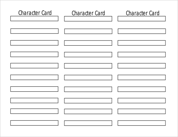 character card bookmark template in pdf