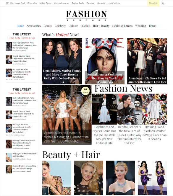 fashion beauty magazine wordpress blog theme