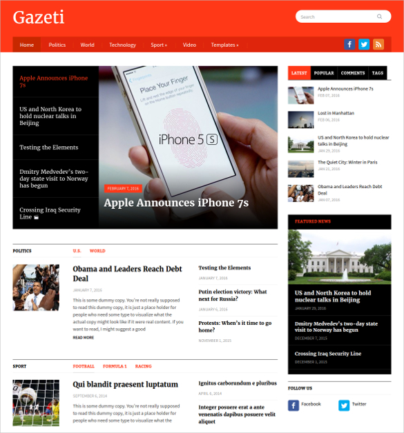 responsive news magazine blog wordpress theme