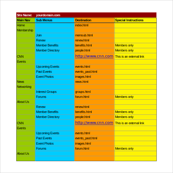 simple menu template free excel download