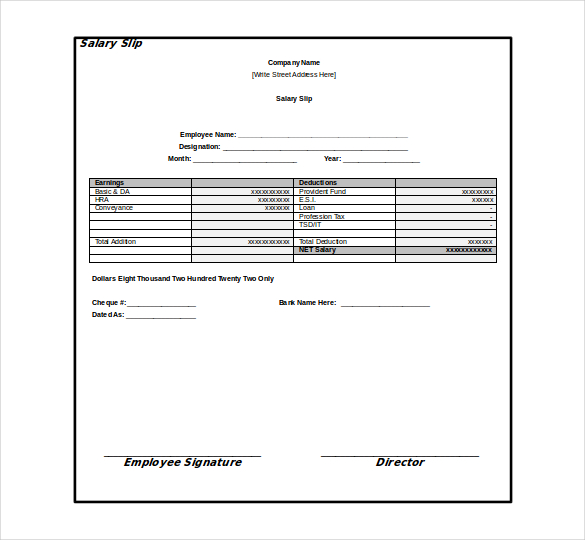 Salary Slip Format In Excel Nativelasopa