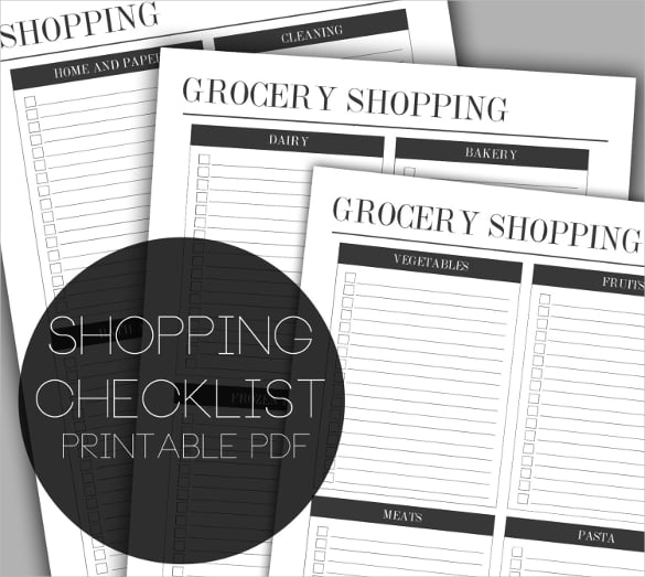 printable grocery shopping checklist download