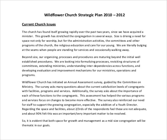 church business plan examples