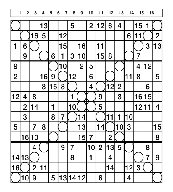 Sudoku 16x16 - Médio 