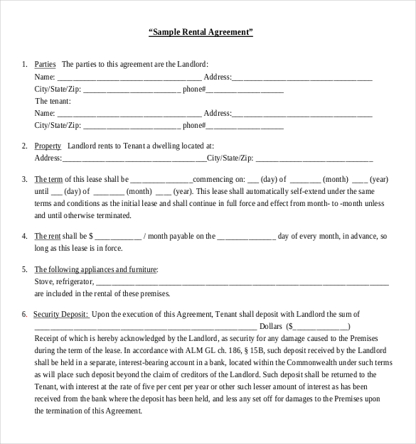 rental agreement template 21 free word pdf documents download